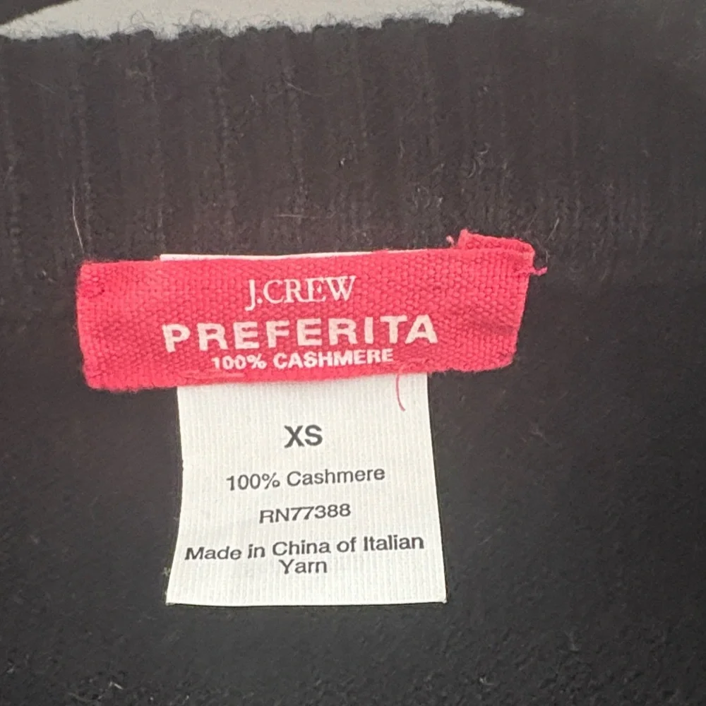J. Crew Preferita Cashmere Sweater - Black with Pink Label - Picture 2 of 3